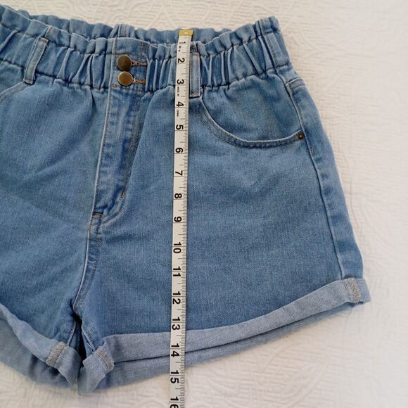 Hayden Los Angeles Women's Denim Shorts, Size L, High Waist, Light Blue. - Picture 9 of 9